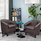 Set of 2 PU Leather Barrel Accent Chairs – Modern Padded Club Armchairs for Living Room, Bedroom & Reading Area