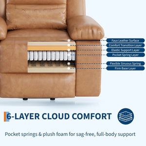 Electric Power Lift Recliner Chair with Massage & Heat – PU Leather Lift Assist Chair with Adjustable Backrest & Footrest for Seniors