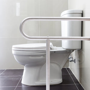 Stainless Steel Toilet Safety Grab Bar – 60 × 75 cm Bathroom Support Rail for Shower & Bathtub, Silver