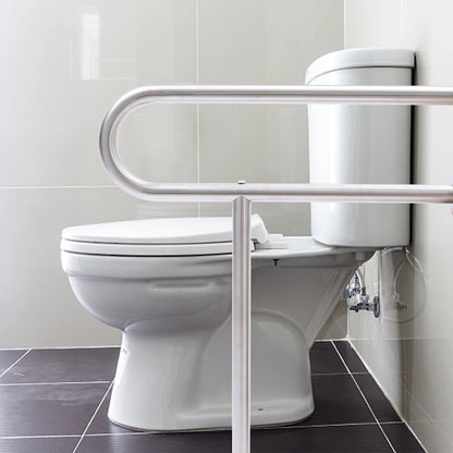 Stainless Steel Bathroom Grab Bar – 23.6" x 29.5" Toilet & Shower Safety Rail, Silver