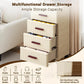 5-Drawer Rolling Storage Dresser with Wheels, Plastic Nightstand & Mobile Organizer Cabinet for Bedroom, Living Room & Office