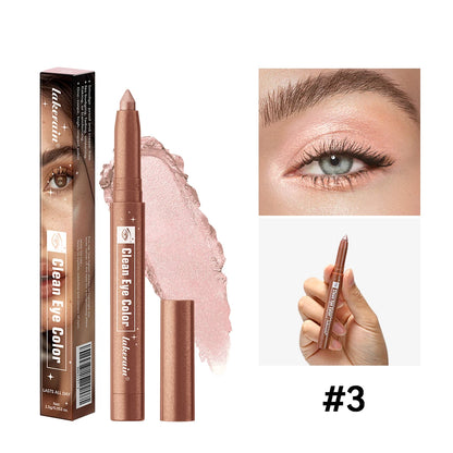 Shimmer Cream Eyeshadow Stick, Waterproof Metallic Eye Shadow Crayon, Blendable & Long-Lasting