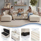 113.4-Inch Modular Cloud Sectional Sofa with Ottoman – Oversized Deep Seat Couch, Solid Wood Frame for Living Room