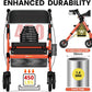 Foldable Aluminum Rollator Walker with Seat, 8" All-Terrain Wheels, 450 lb Capacity