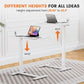 Adjustable Overbed Table with Hidden Wheels – Height Adjustable Bedside & Sofa Laptop Desk, Mobile Standing Table for Bedroom