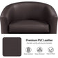 Set of 2 PU Leather Barrel Accent Chairs – Modern Padded Club Armchairs for Living Room, Bedroom & Reading Area