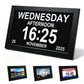 10.1-Inch Large Display Digital Calendar Alarm Clock with Date, Day, Multiple Alarms & Auto DST for Seniors