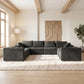 139-Inch U-Shaped Corduroy Sectional Sofa – Extra Large Deep Seat Cloud Couch, Modern Upholstered No-Assembly Living Room Sofa