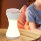 Cordless RGB LED Table Lamp with Touch Control, 360° Rotating Hourglass Design, Color-Changing Bedside Ambient Light