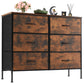 6-Drawer Fabric Dresser Nightstand with Storage, Bedroom Bedside Table & Clothes Organizer Chest for Bedroom and Living Room