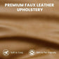 100-Inch Faux Leather L-Shaped Sofa – Large 2-Seater PU Leather Couch with Movable Ottoman & Side Pocket