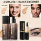 3-Piece Makeup Set, Full Coverage Matte Liquid Foundation & 2 Waterproof Black Gel Eyeliners