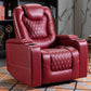 Electric Power Recliner Chair with USB Ports, Cup Holders, Breathable Leather, Hidden Arm Storage for Home Theater & Living Room