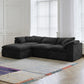 109-Inch Modern L-Shaped Cloud Sectional Sofa – Oversized 3-Seater Deep Seat Chenille Couch with Ottoman, White