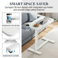 28/32-Inch Height Adjustable Overbed Table with Wheels & Cup Holder, Pneumatic Rolling Laptop Standing Desk for Home Office