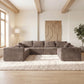 139-Inch U-Shaped Corduroy Sectional Sofa – Extra Large Deep Seat Cloud Couch, Modern Upholstered No-Assembly Living Room Sofa