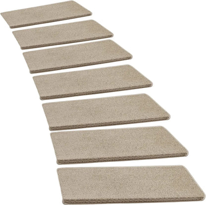 Non-Slip Carpet Stair Treads, 30 x 9.5 Inch Self-Adhesive Washable Indoor Stair Mats for Wooden Steps, Multiple Pack Sizes
