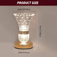 Crystal Vase LED Table Lamp with Touch Switch and Built-In Battery, Warm Glow Bedside Accent Light
