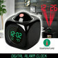 Digital Projection Alarm Clock with Voice Function, Snooze & Temperature Display, Adjustable Projector Desk Clock for Bedroom