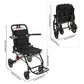 Ultra-Lightweight Foldable Transport Wheelchair – Portable Travel Chair with Handbrakes, 220 lbs Capacity
