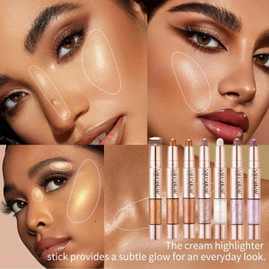 Two-Tone Gradient Eyeshadow Stick, Highly Pigmented Waterproof and Smudge-Resistant Eye Makeup