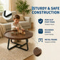 19.7" Minimalist Round Side Table with Metal Frame, Small Coffee & End Table for Living Room and Bedroom