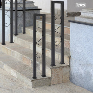 U-Shaped Stair Handrail – Decorative Iron Safety Grab Bar with Pre-Drilled Base for Stairs & Entrances