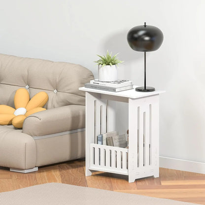 Bedside Table with Storage Cabinet, Small Side End Table for Living Room, Bedroom & Bathroom