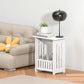 Small White Bedside Table with Storage Shelf, Slim Square Side End Table for Bedroom, Living Room & Small Spaces