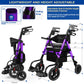 2-in-1 Lightweight Rollator Walker & Transport Chair for Seniors – Foldable, Adjustable Seat & Handles, 300 lb Capacity
