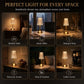 Rechargeable LED Table Lamp, Brushed Gold Aluminum, Prismatic Shade, Touch Stepless Dimming, 3 Color Modes, USB-C Charging