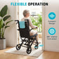 Lightweight Foldable Transport Wheelchair – Aluminum Alloy Travel Chair with Telescopic Handle, 260 lbs Capacity