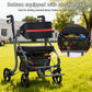 All-Terrain Rollator Walker with Seat for Seniors & Adults, Large Rubber Wheels, Lightweight Foldable Frame, Adjustable Height