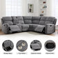 Fabric L-Shaped Reclining Sectional Sofa, Large Corner Couch with Padded Headrests & 2 Cup Holders for Living Room