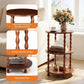 3-Tier Round Side Table with Storage Shelves, Space-Saving Accent Table for Living Room, Bedroom & Office