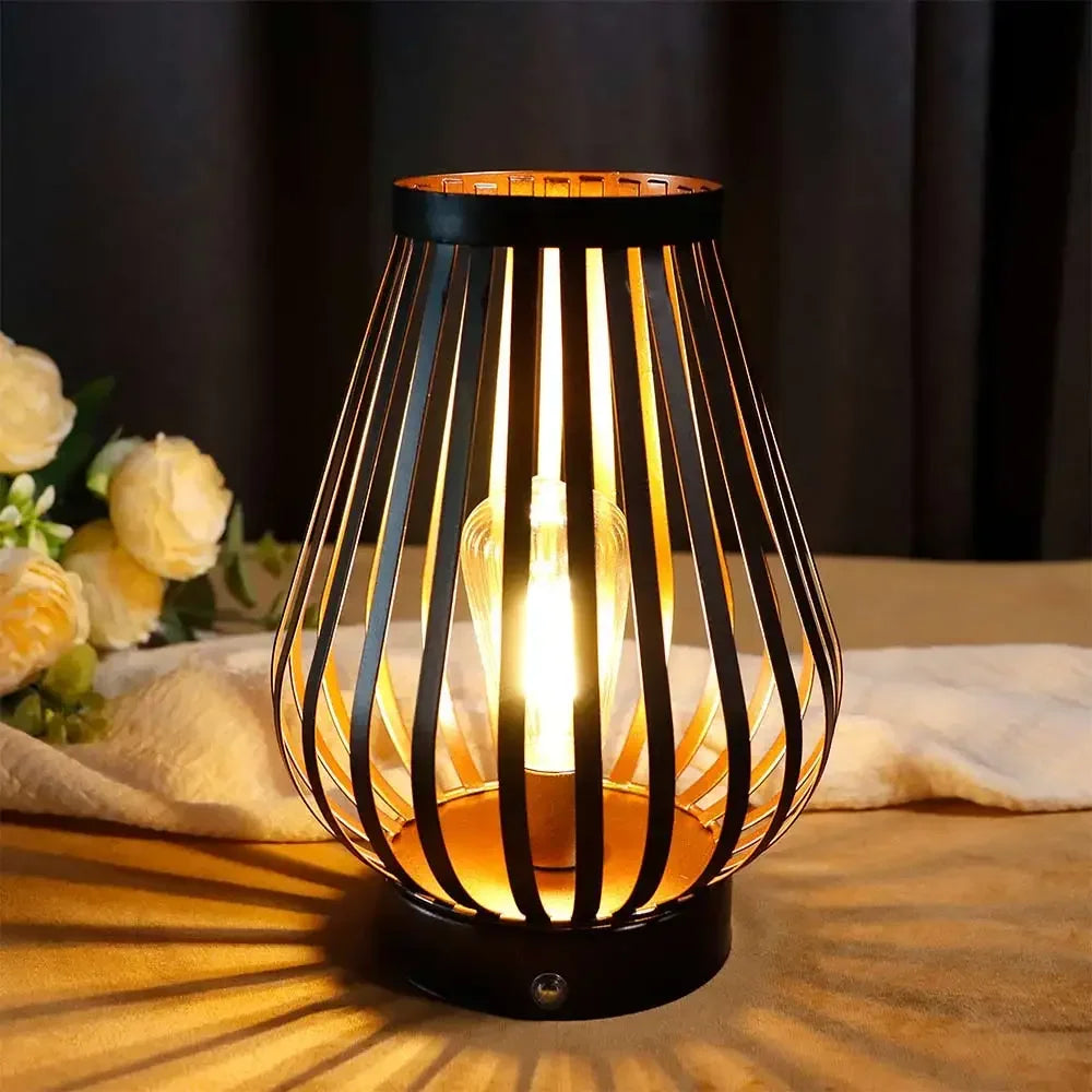 8.5-Inch Cordless Rechargeable Bedside Table Lamp with Touch Dimming and Edison-Style LED Bulb