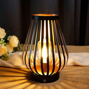 8.5-Inch Cordless Rechargeable Bedside Table Lamp with Touch Dimming and Edison-Style LED Bulb
