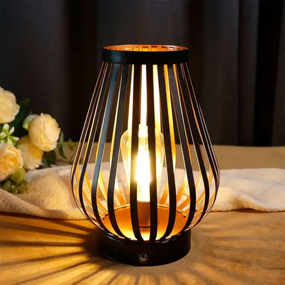 8.5-Inch Cordless Rechargeable Bedside Table Lamp with Touch Dimming and Edison-Style LED Bulb