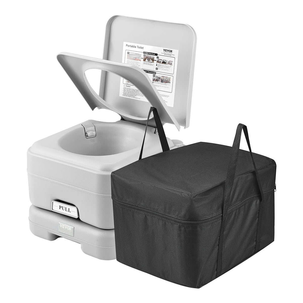 Portable Camping Toilet with Pressurized Flush – Leak-Proof & Odor-Reducing Porta Potty for RV, Travel & Outdoor Use