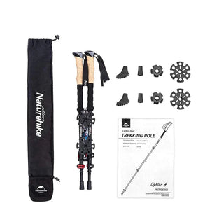 Adjustable Carbon Fiber Trekking Poles – Lightweight Hiking Sticks, 2-Pack