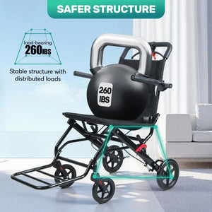 17.7" Lightweight Foldable Manual Wheelchair – Portable Transport Chair for Adults & Narrow Doorways