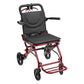 Lightweight Foldable Transport Wheelchair – 18.5 lbs Portable Travel Chair with 8" Rear Wheels for Adults