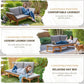 Acacia Wood Outdoor Convertible Sofa – Patio Couch with Adjustable Armrests, Removable Cushions & Pillows