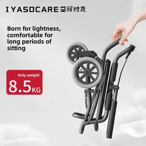 Lightweight Foldable Portable Manual Wheelchair for Travel