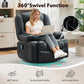 Oversized Massage Recliner Chair with Heat, 360° Swivel, 8-Point Vibration, 145° Recline, USB Port, Cup Holders & Footrest