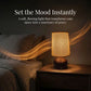 Cordless Rechargeable Wooden Table Lamp with Linen Shade, 3 Color Temperatures, Stepless Dimming, Up to 12-Hour Battery Life