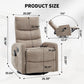 Red Fabric Manual Recliner Chair with Heat & Massage, 360° Swivel Rocking Lounge Chair for Living Room