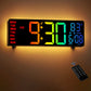 10.5-Inch LED Digital Wall Clock with Remote, 8-Color Backlight, Dual Alarms, Date & Temperature Display