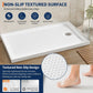 48x32 Inch Acrylic Shower Base Pan, White Non-Slip Low Profile Shower Tray with Left or Right Drain, Waterproof Flange & ABS Drain Assembly