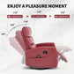 Red Fabric Manual Recliner Chair with Heat & Massage, 360° Swivel Rocking Lounge Chair for Living Room